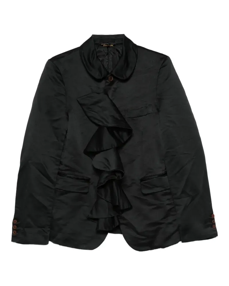 Comme des Garçons ruffle-trimmed Peter Pan-collar jacket - Schwarz Schwarz
