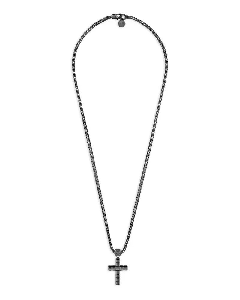 Philipp Plein crucifix-pendant necklace - Schwarz Schwarz