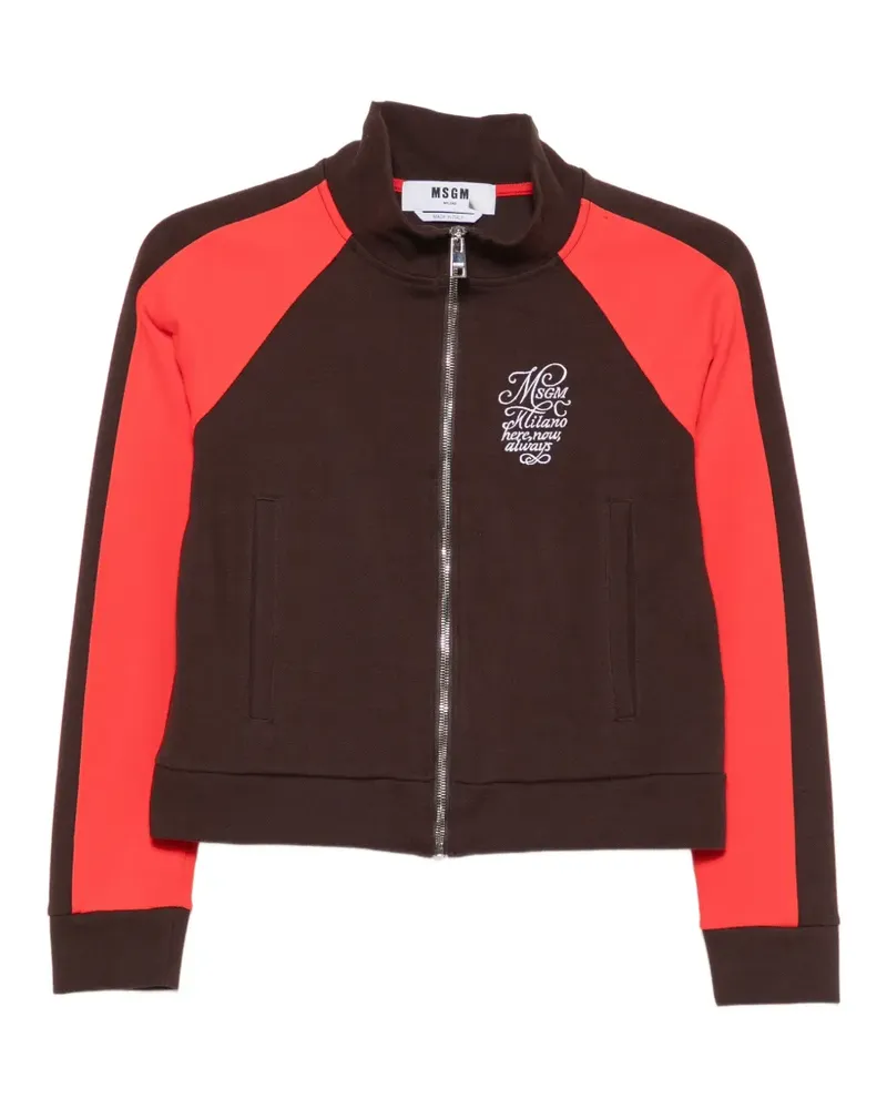 MSGM Sweatshirt in Colour-Block-Optik - Braun Braun