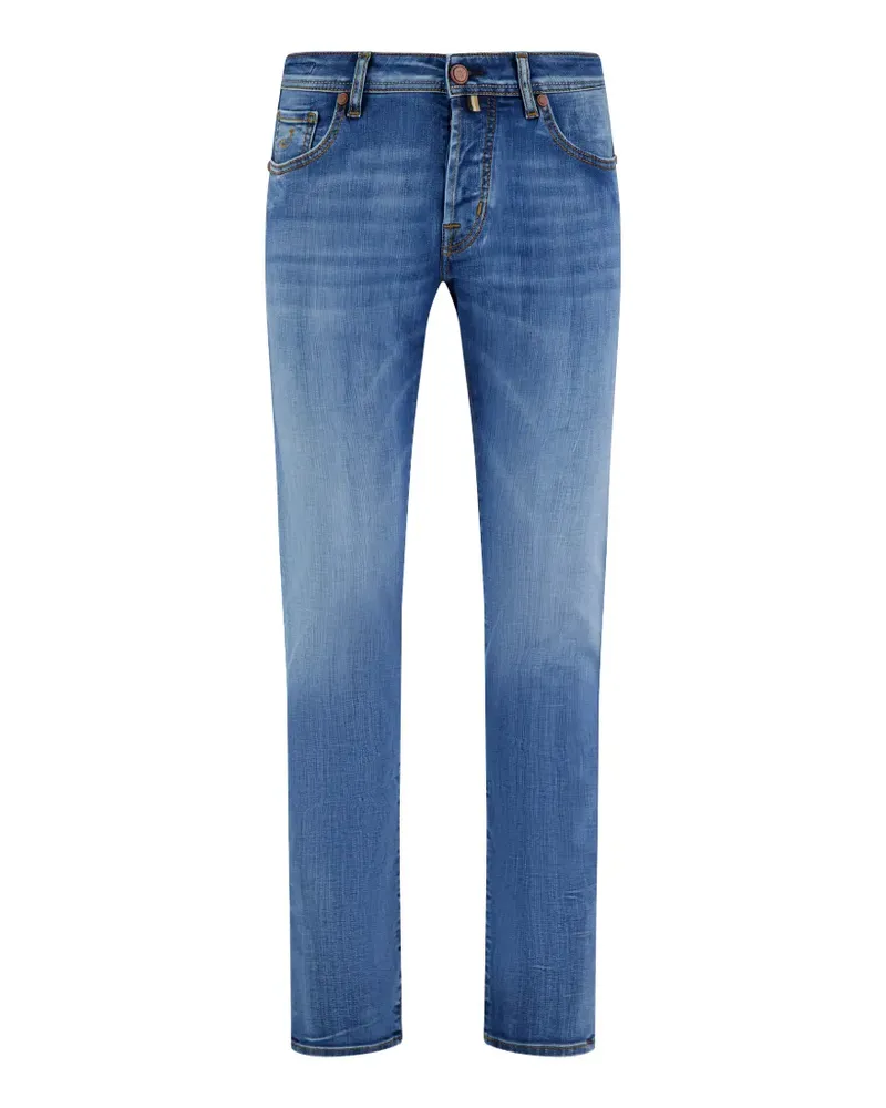 Jacob Cohën whiskered slim-fit jeans - Blau Blau