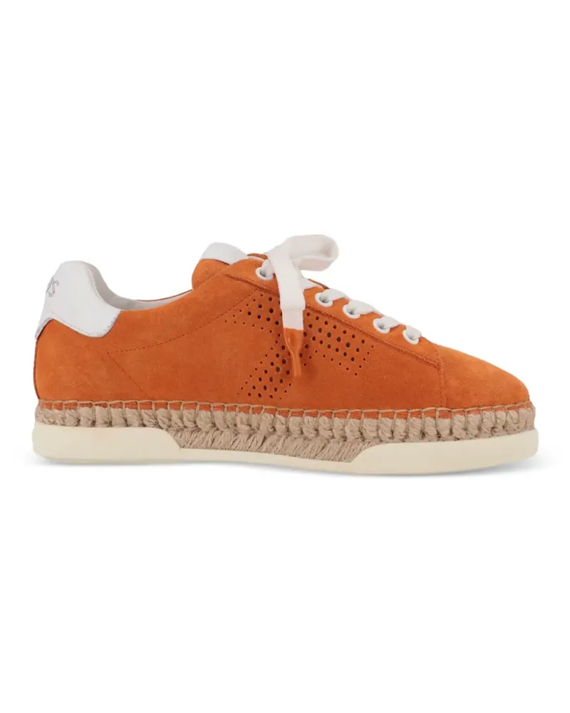 TOD'S espadrille-sole perforated sneakers - Orange Orange