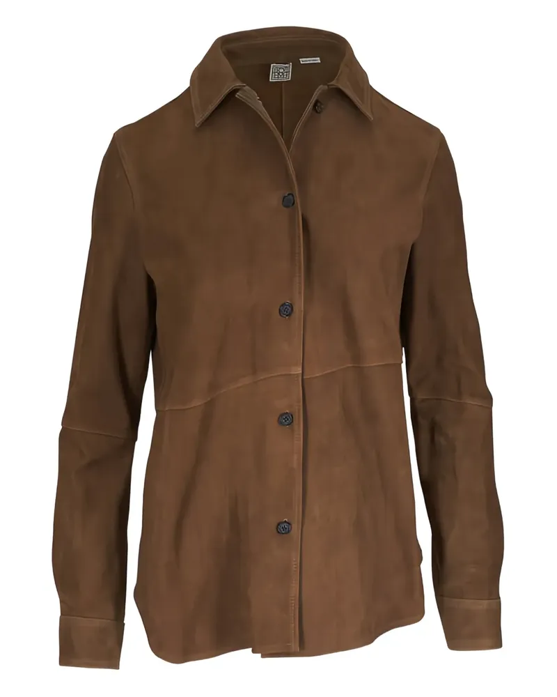 Totême Hemd mit Wildledereinsätzen - Braun Braun