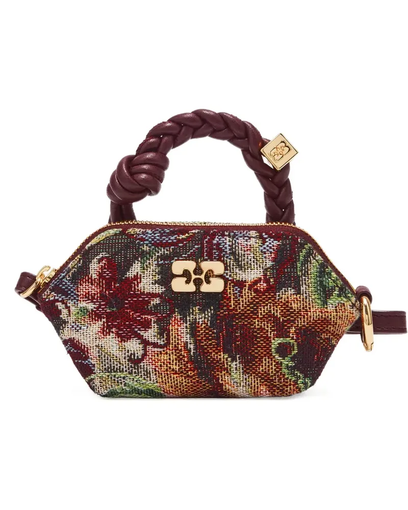 Ganni Tapestry Nano braided-handle mini bag - Rot Rot