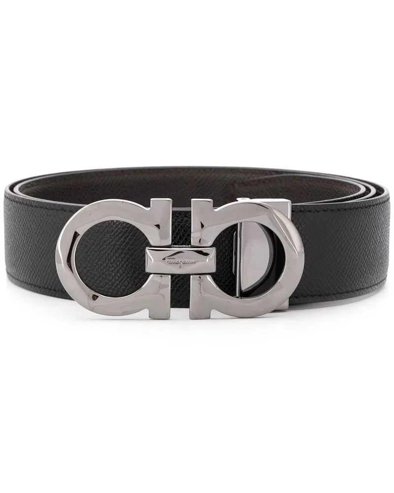 Ferragamo Wendbarer 'Gancini' Gürtel - Schwarz Schwarz