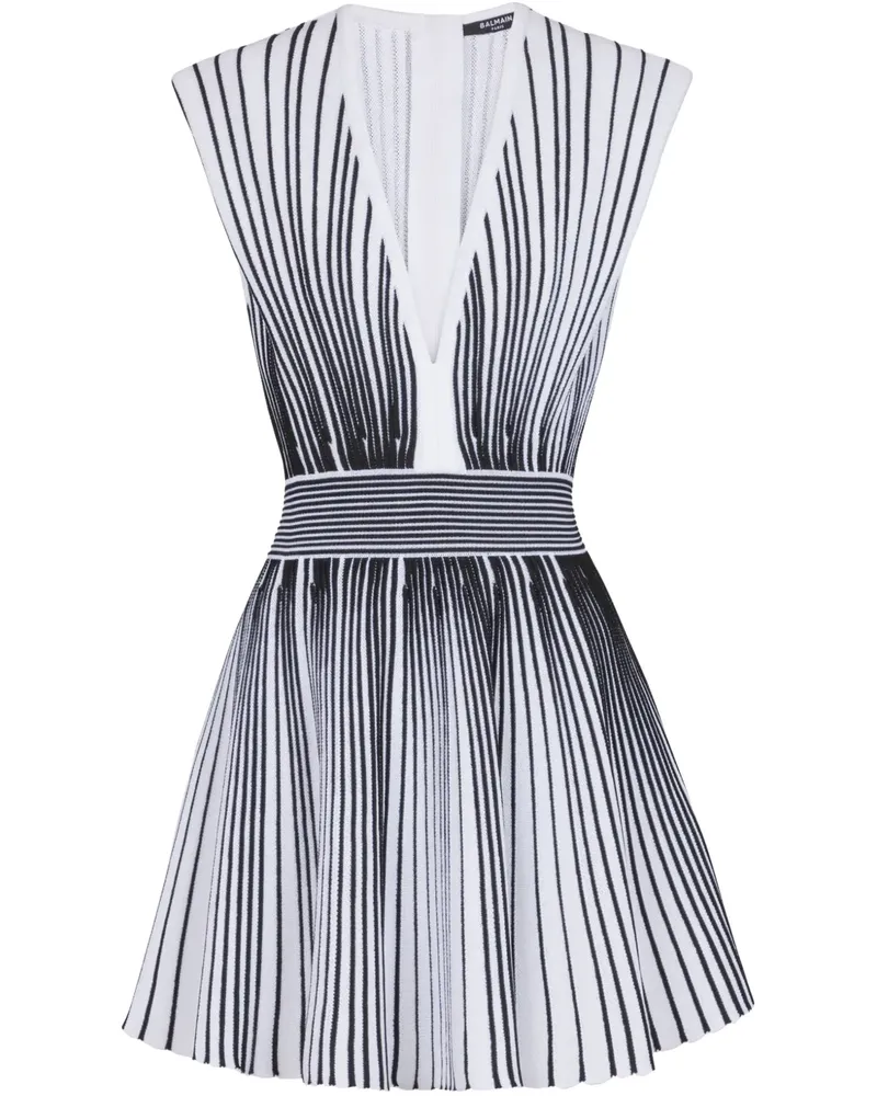Balmain Ausgestelltes Strickkleid - Weiß Weiß