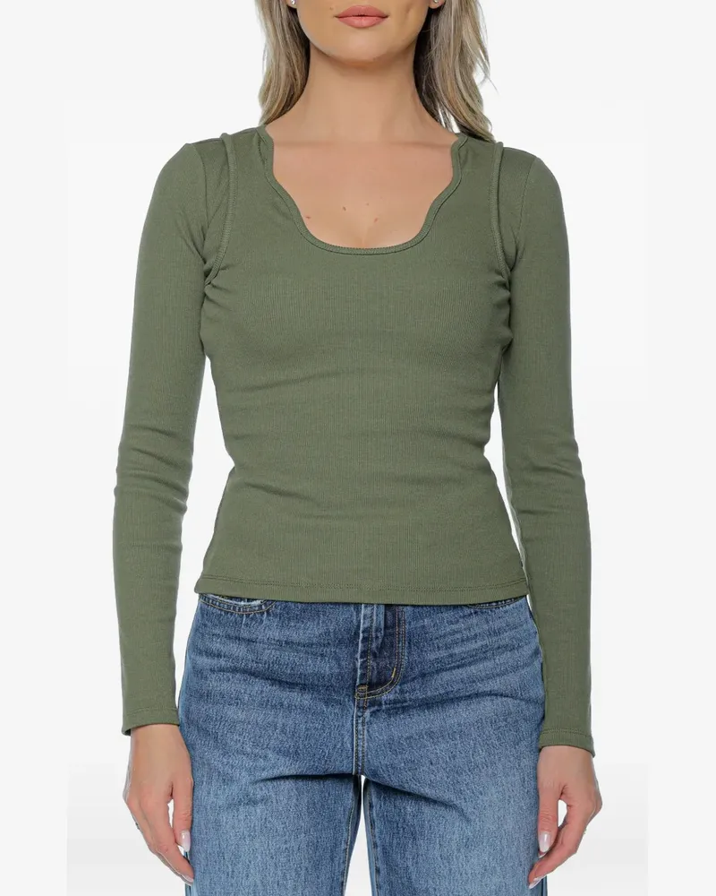 One Teaspoon Renegade Langarmshirt - Grün Grün