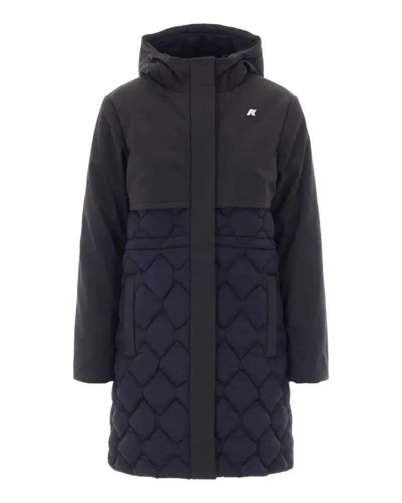 K-Way quilted hooded jacket - Schwarz Schwarz
