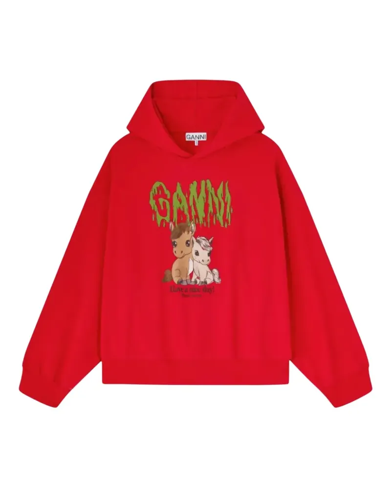 Ganni Isoli cropped hoodie - Rot Rot
