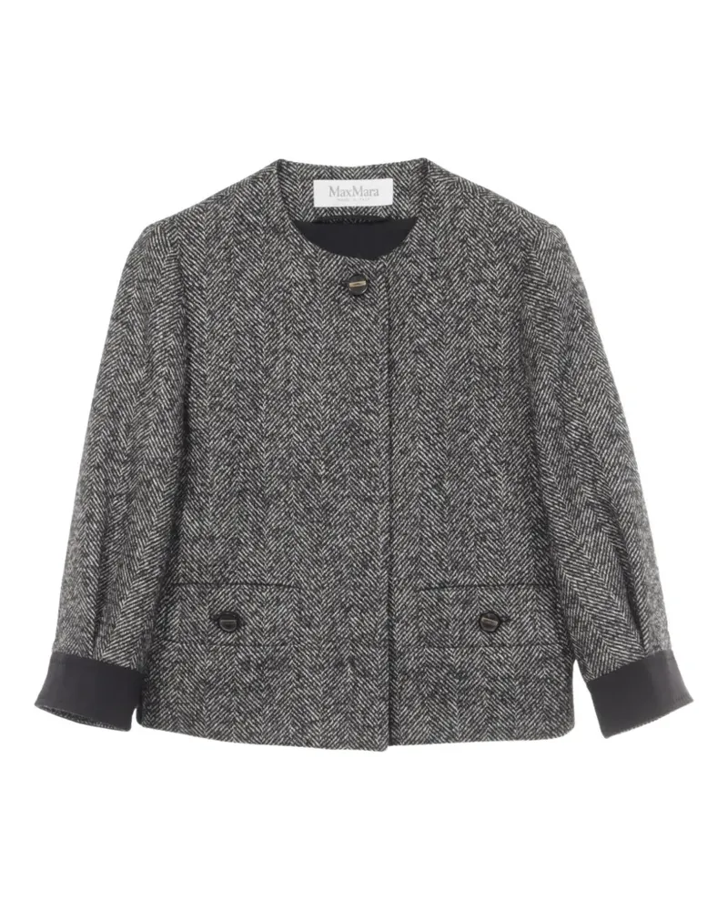 Max Mara 2010s Daunenjacke mit Fischgrätenmuster - Schwarz Schwarz