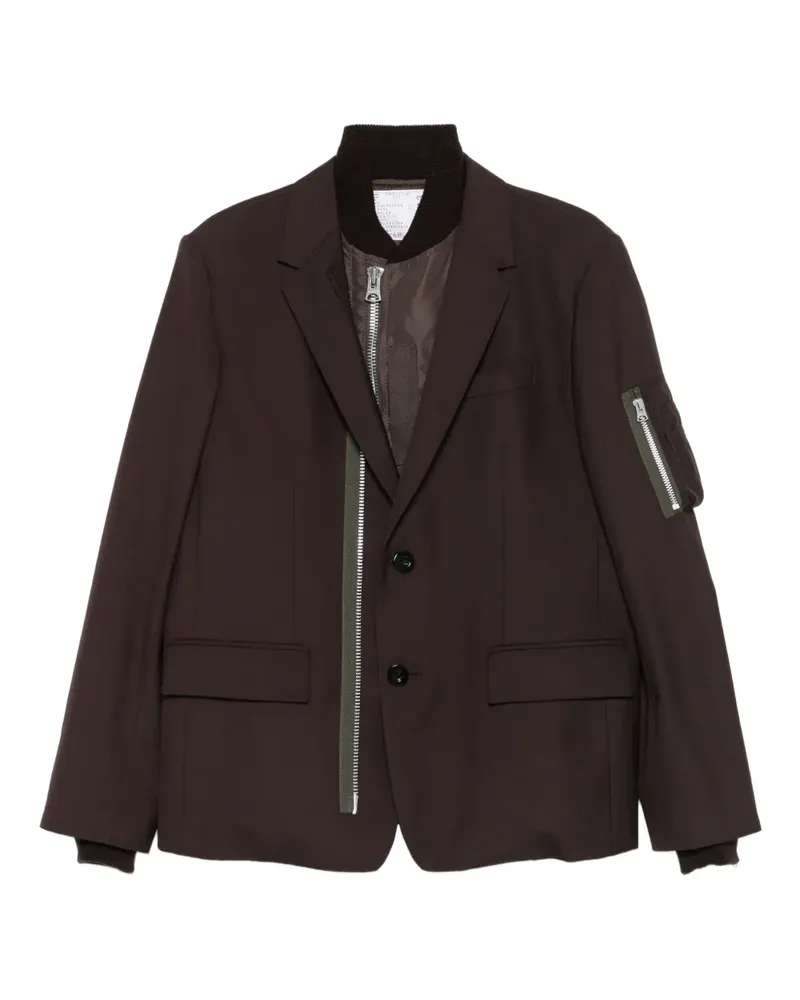 Sacai Sakko mit Reißverschlussdetail - Braun Braun