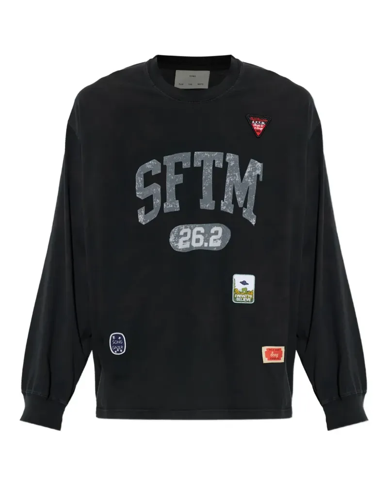 Song For The Mute T-Shirt mit Patch-Detail - Schwarz Schwarz