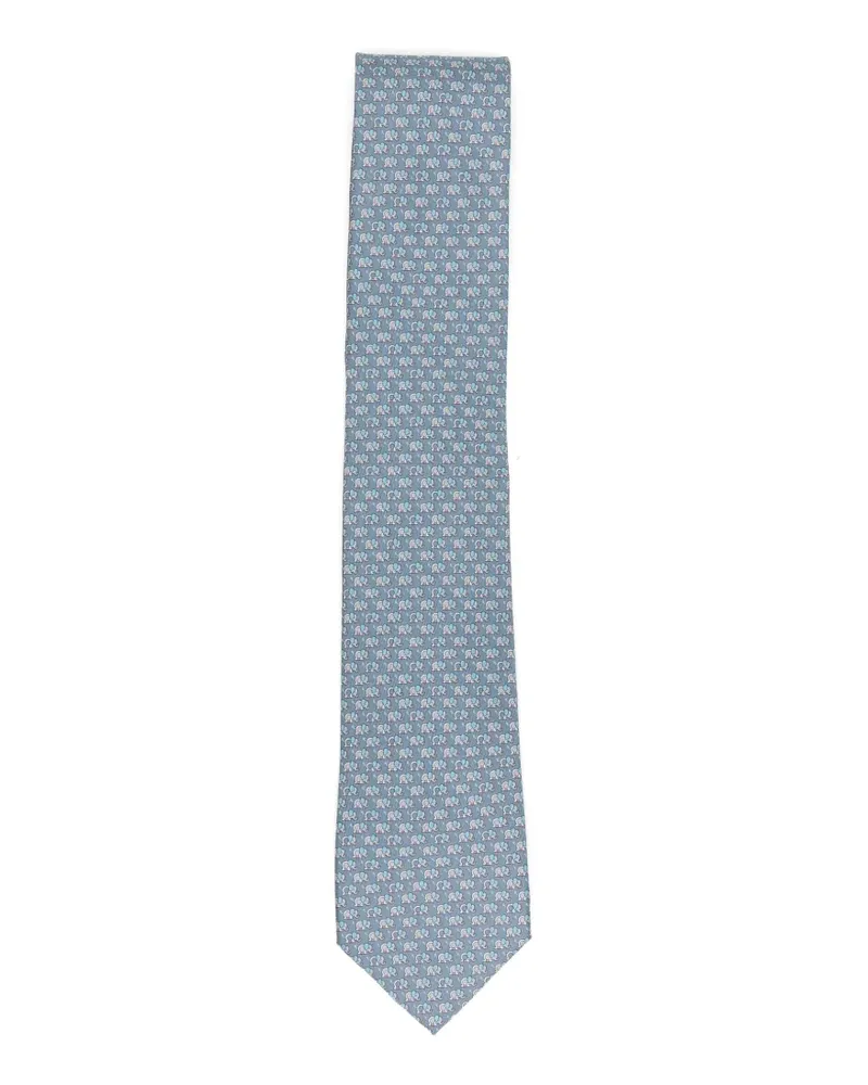 Ferragamo all-over graphic print tie - Blau Blau