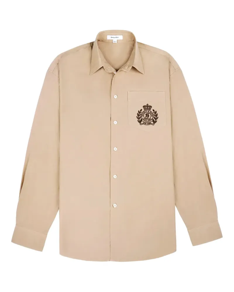 SPORTY & RICH H&W Crest T-Shirt - Nude Nude