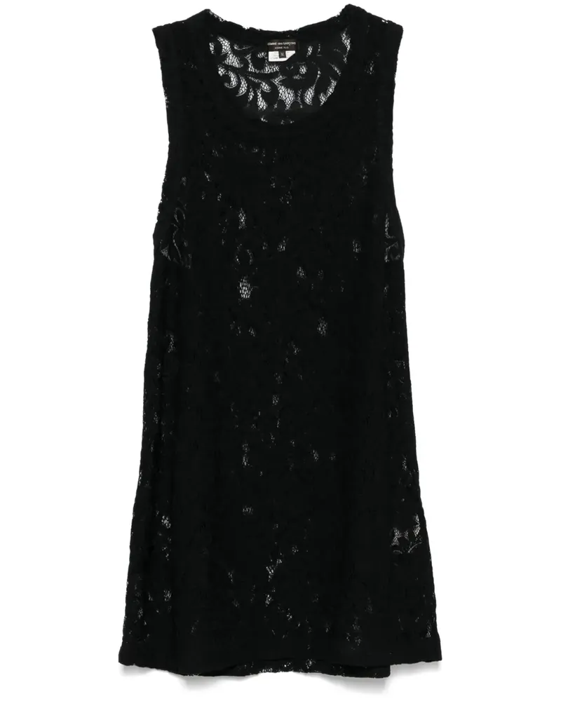 Comme des Garçons Top mit Blumenspitze - Schwarz Schwarz