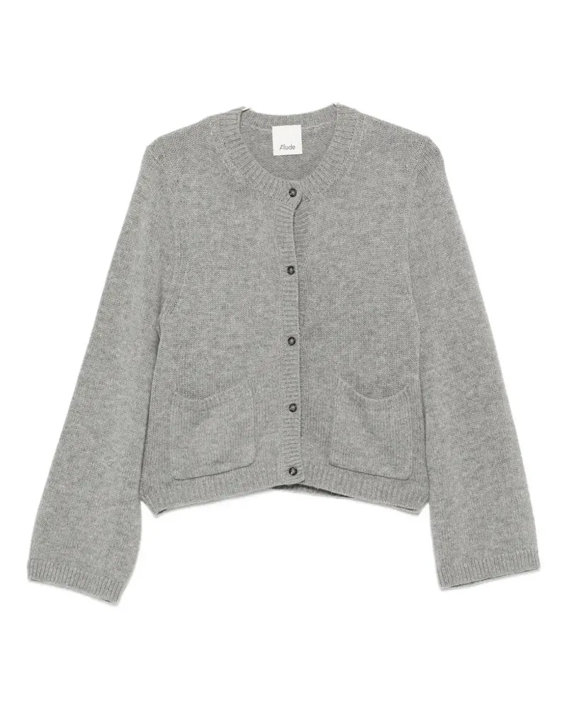 ALLUDE patch-pocket ribbed-trim cardigan - Grau Grau