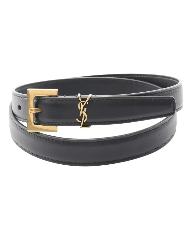 Saint Laurent 2020s Cassandra Gürtel mit Monogramm - Schwarz Schwarz