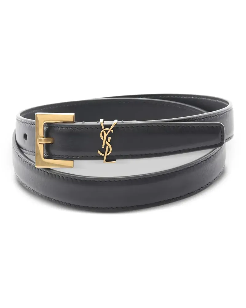 Saint Laurent 2020s Cassandra Gürtel mit Monogramm - Schwarz Schwarz