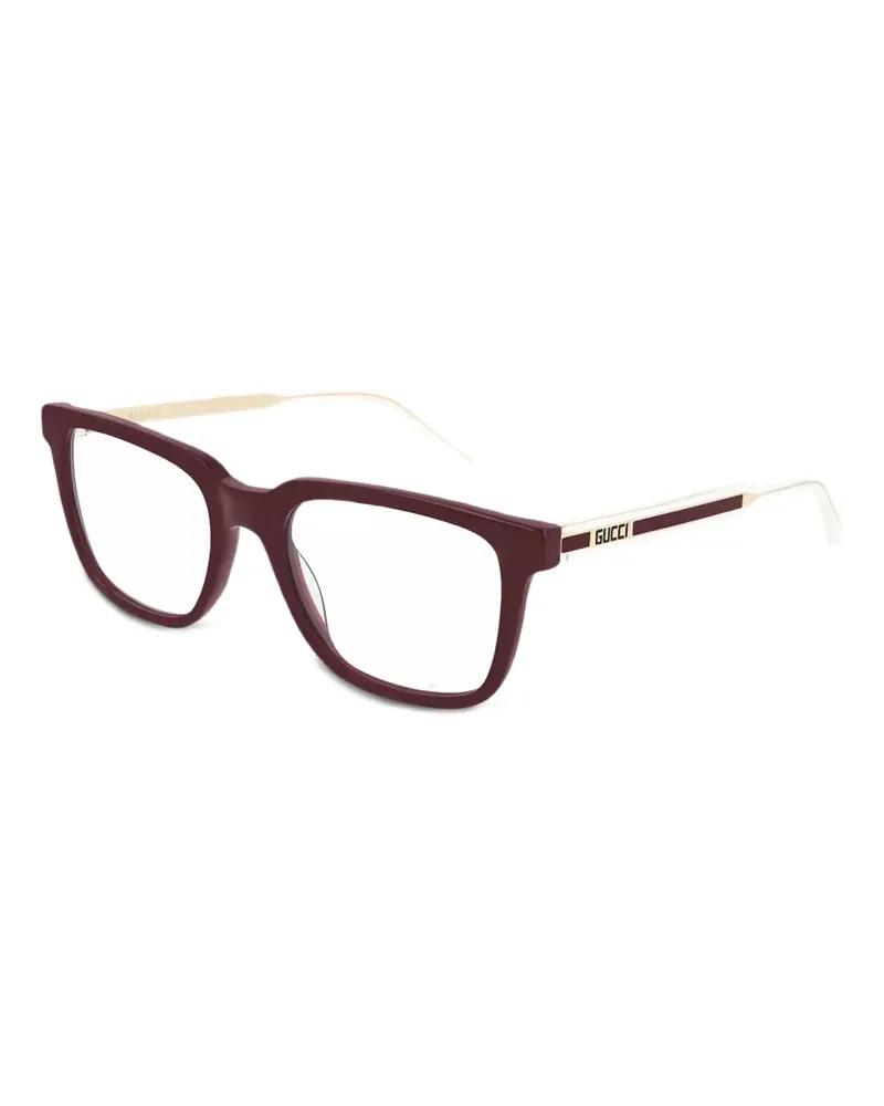 Gucci Eckige Sonnenbrille - Rot Rot