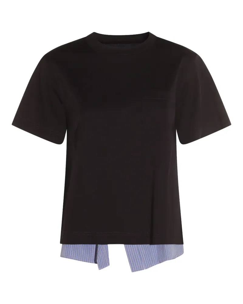 Sacai T-Shirt im Layering-Look - Blau Blau