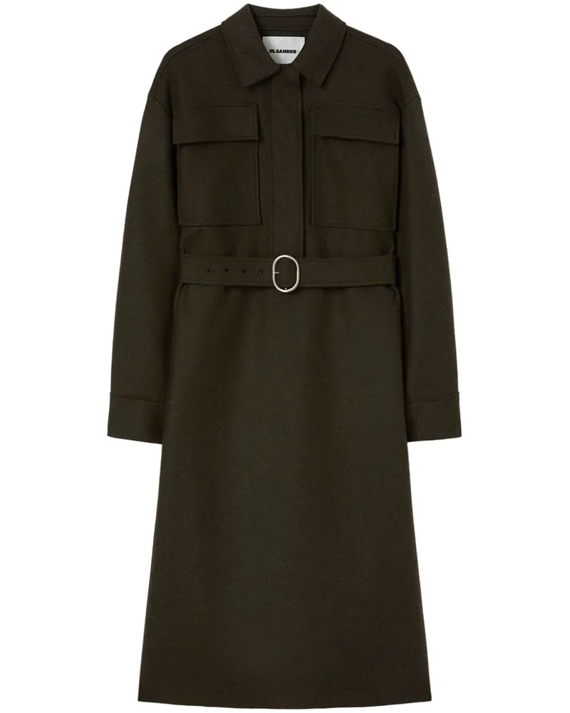 Jil Sander Kleid mit klassischem Kragen - Grün Grün