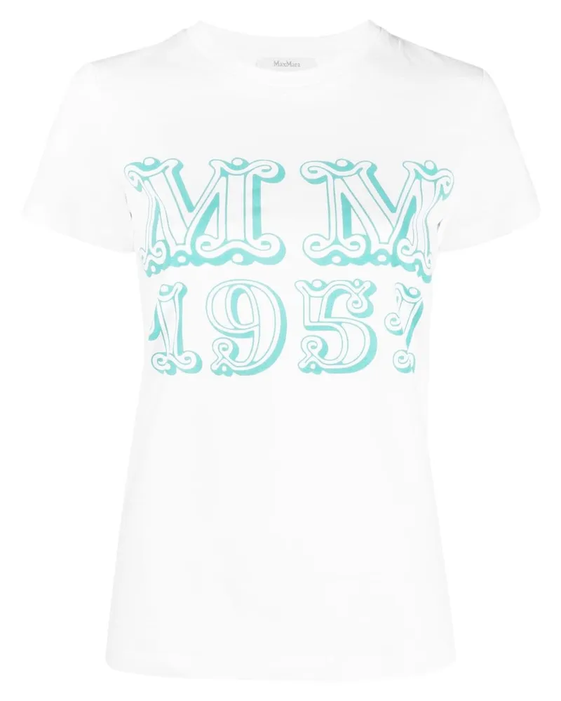 Max Mara T-Shirt mit grafischem Print - Weiß Weiß