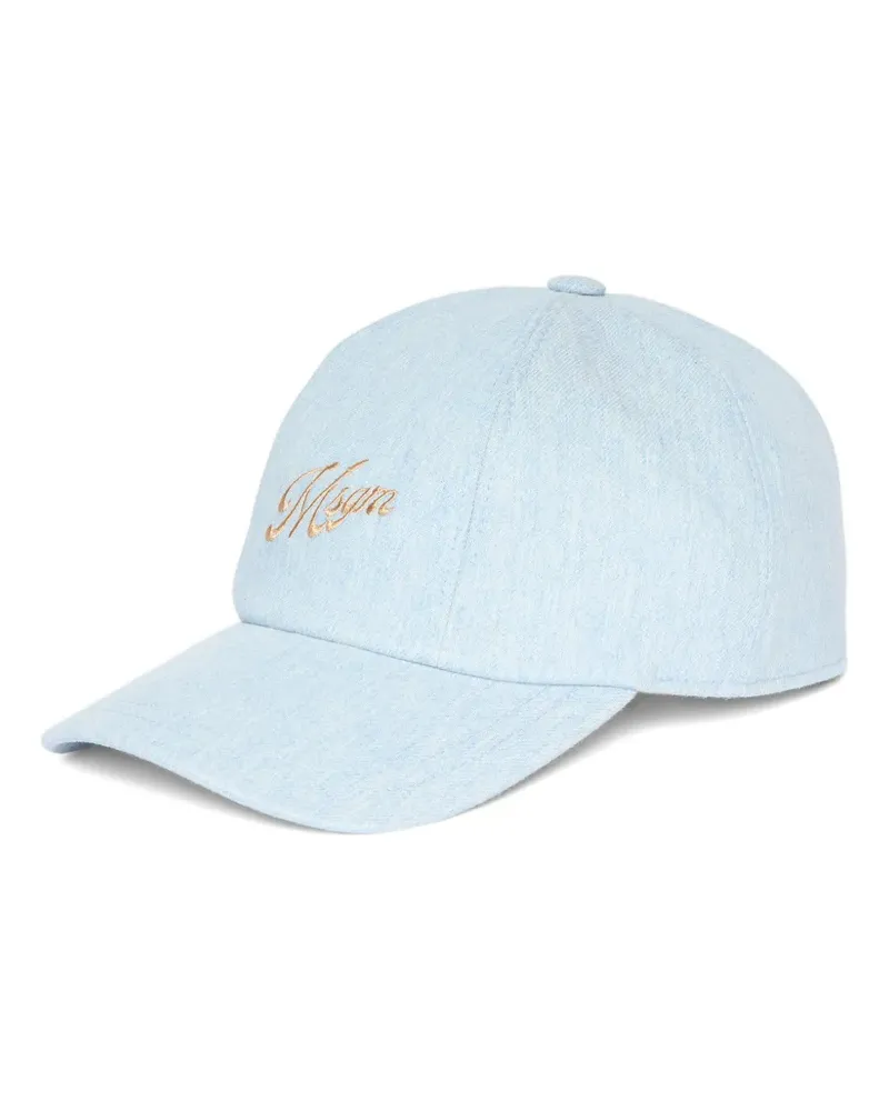 MSGM embroidered cap hat - Blau Blau