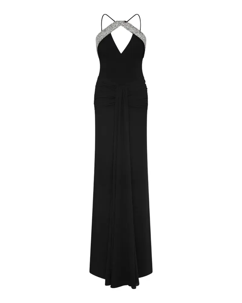 Rebecca Vallance Verziertes Astros Maxikleid mit V-Ausschnitt - Schwarz Schwarz