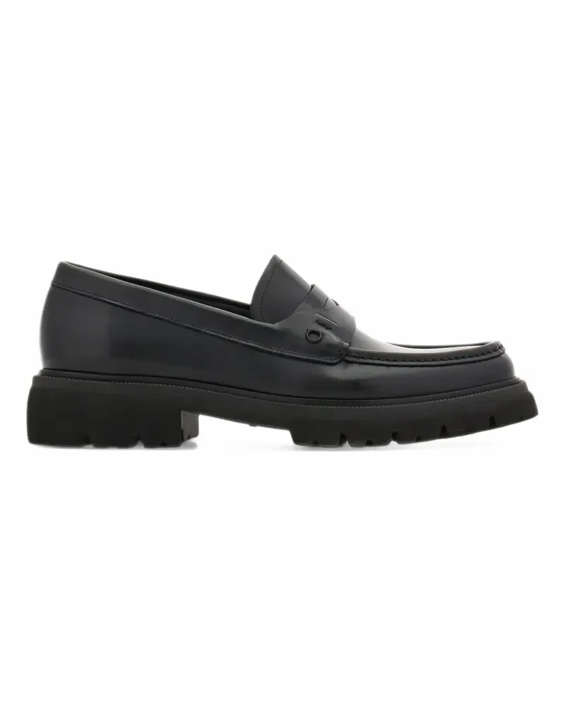 Ferragamo Penny-Loafer mit dicker Sohle - Schwarz Schwarz