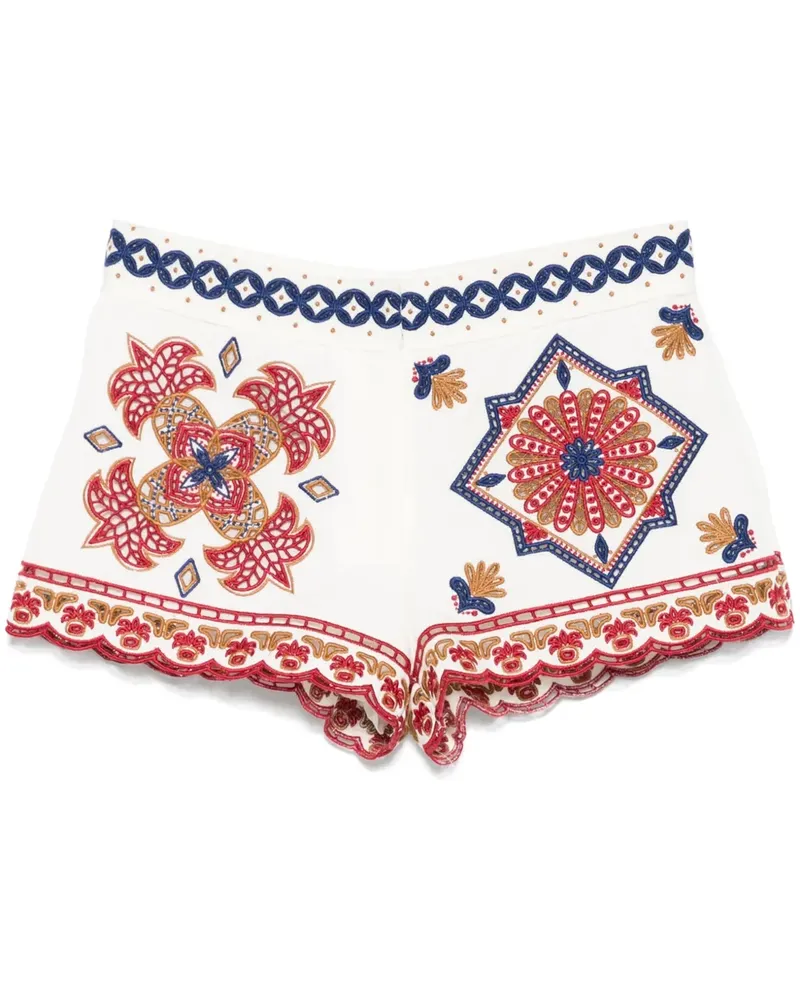 FARM Rio Shorts mit aufgesticktem Design - Weiß Weiß