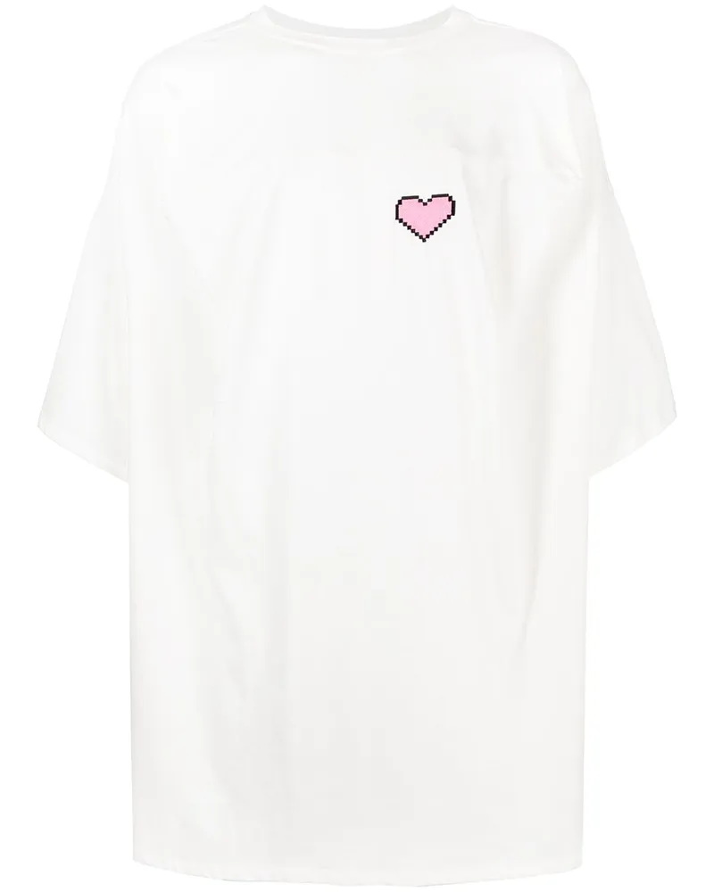 Natasha Zinko Pixel Heart' T-Shirt Weiß