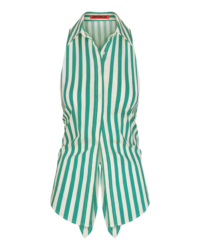 Simon Miller Loch striped sleeveless shirt - Grün Grün