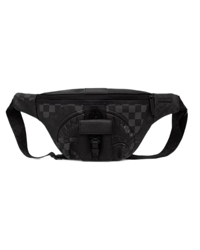 Sprayground check-print shark-mouth belt bag - Schwarz Schwarz