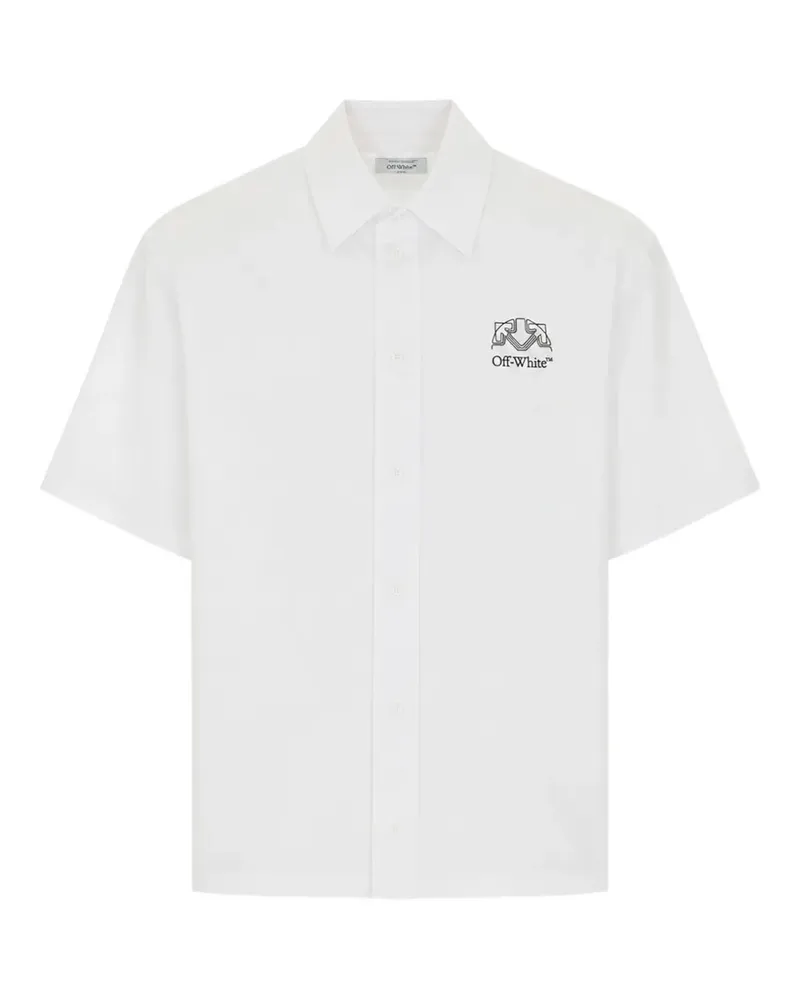 OFF-WHITE Hemd mit Logo-Print - Weiß Weiß