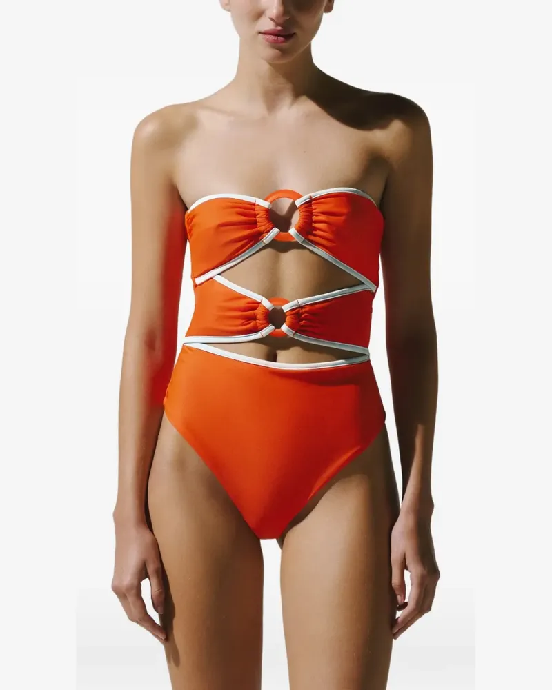 Baobab Collection Zur Badeanzug mit Ringdetail - Orange Orange