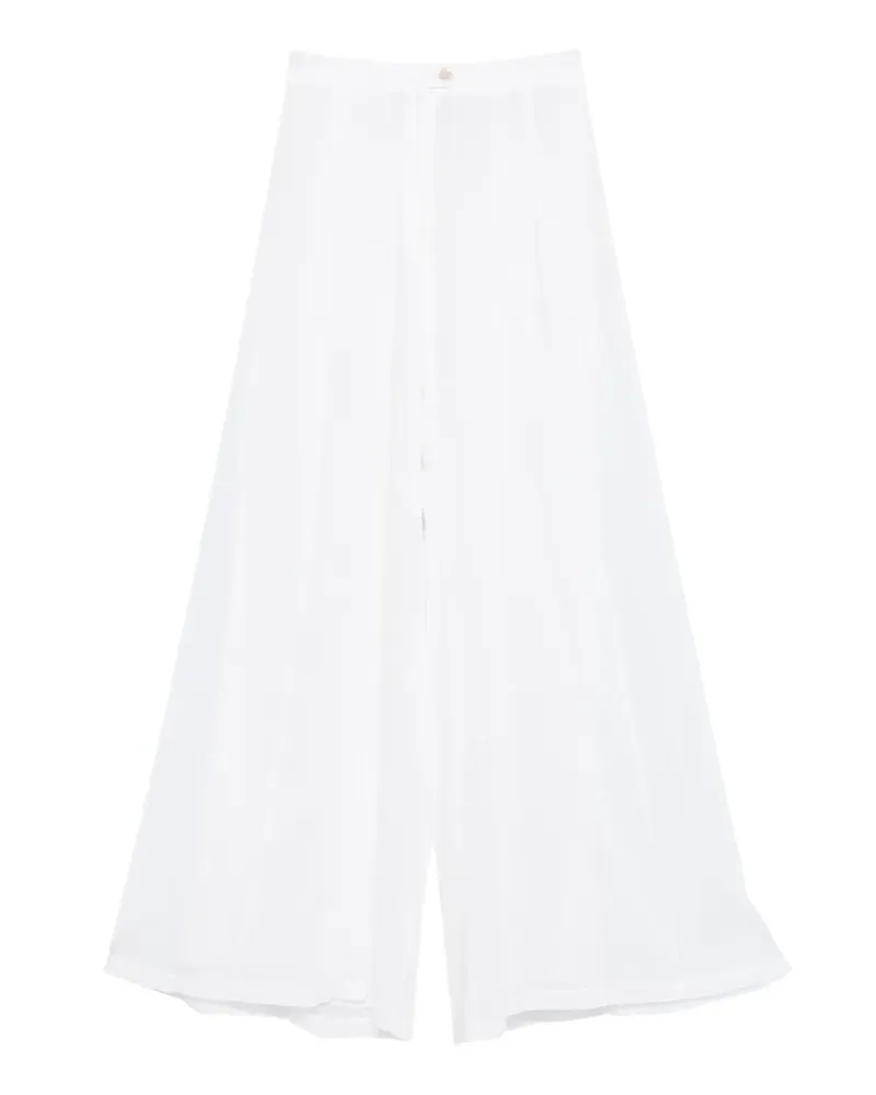 forte_forte button-fastening trousers - Weiß Weiß