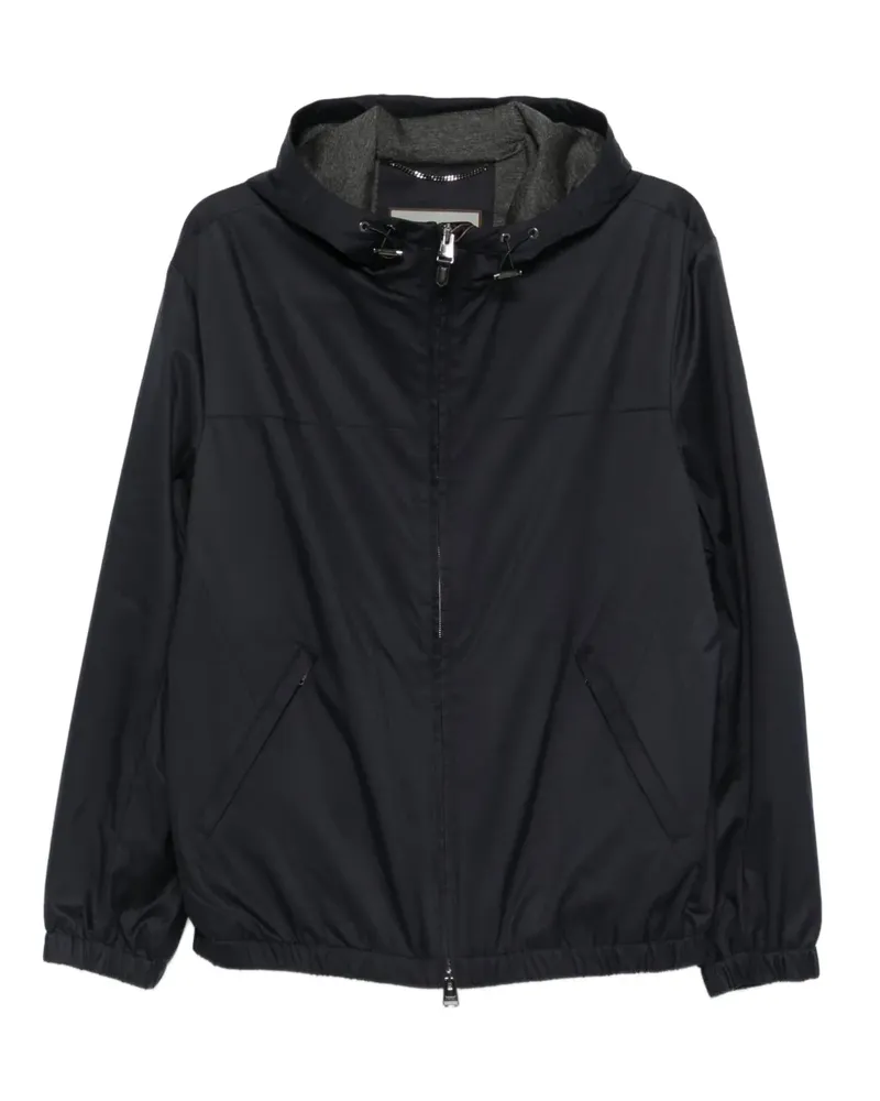 Canali Kapuzenjacke mit Reißverschluss - Schwarz Schwarz