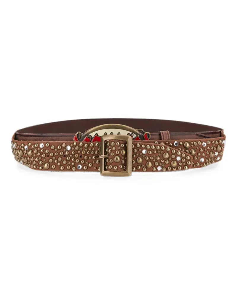 Dsquared2 stud-embellished crystal-detail belt - Braun Braun