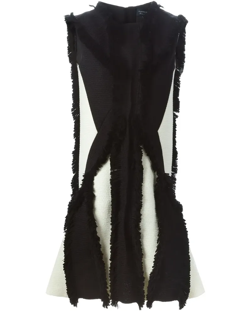 Lanvin Tailliertes Kleid mit Fransen - Schwarz Schwarz