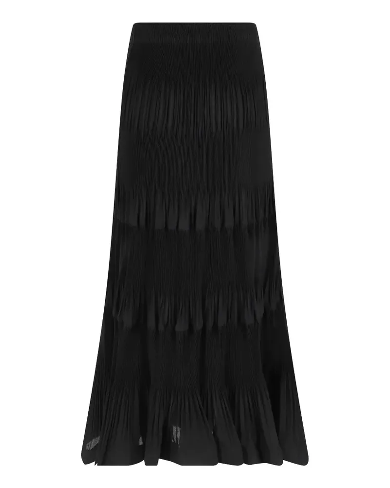 MEIMEIJ plissé tiered skirt - Schwarz Schwarz