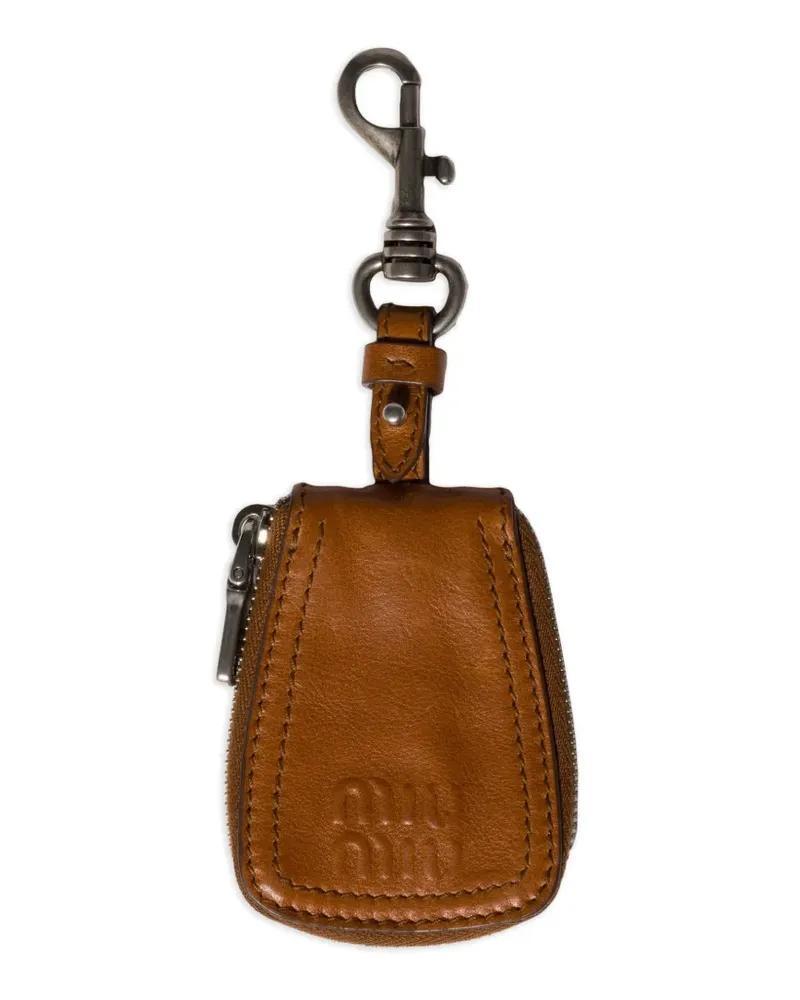 Miu Miu Schlüsselanhänger aus Leder - Braun Braun