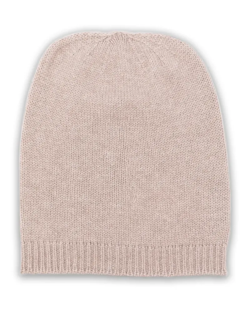 Fabiana Filippi ribbed-trim beanie hat - Nude Nude