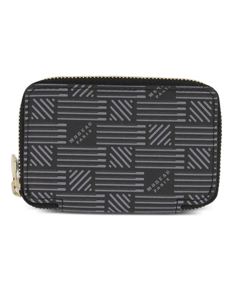 Moreau Paris monogram-print zip-around wallet - Schwarz Schwarz