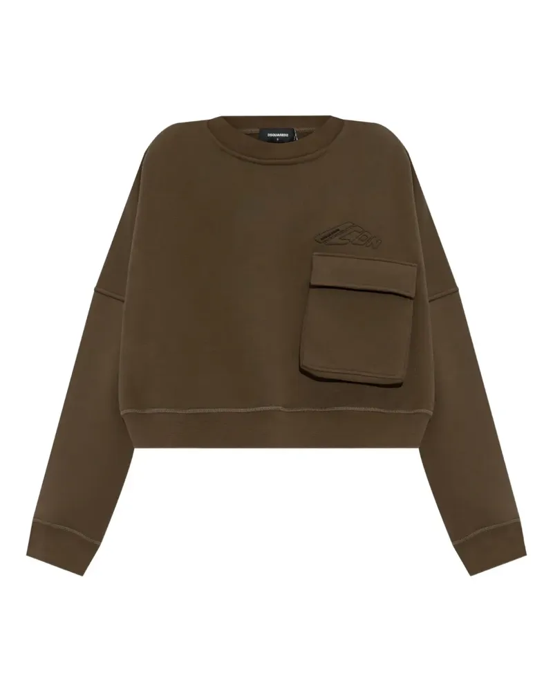 Dsquared2 Cropped-Sweatshirt mit Taschendetail - Grün Grün