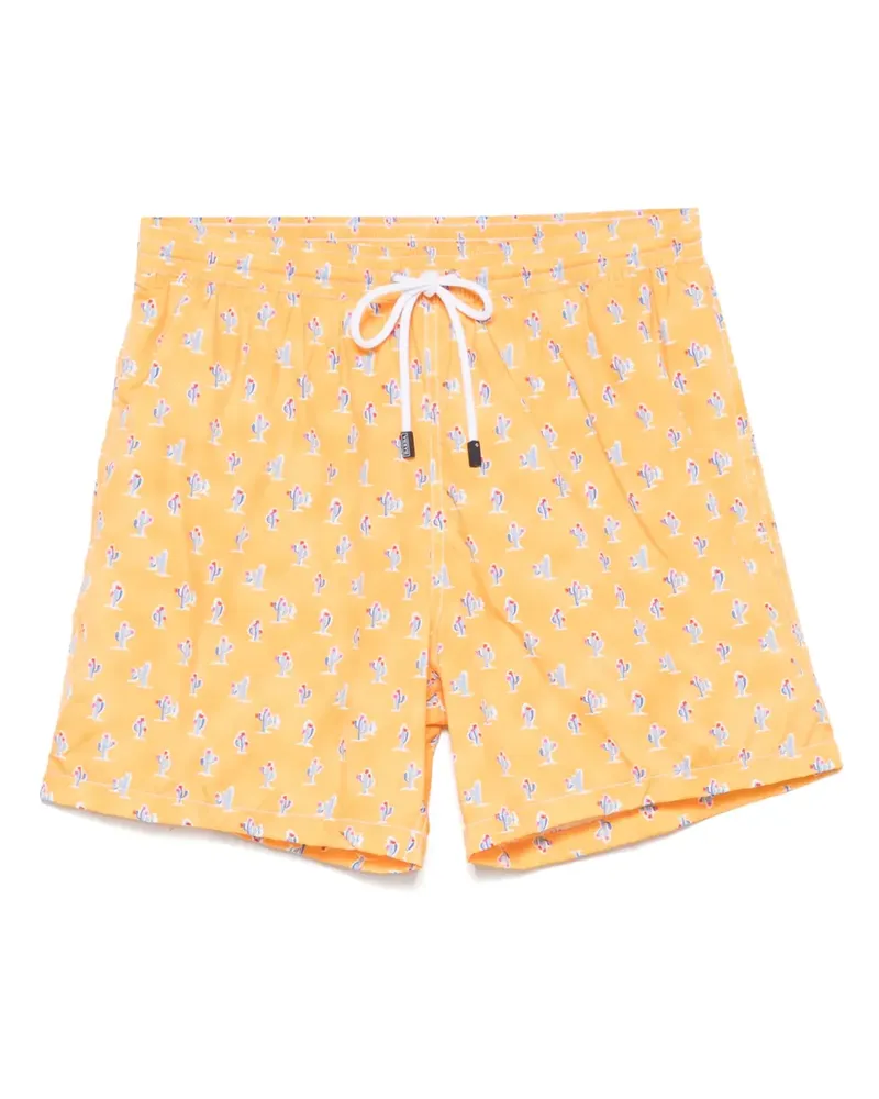 BARBA Badeshorts mit Kaktus-Print - Orange Orange