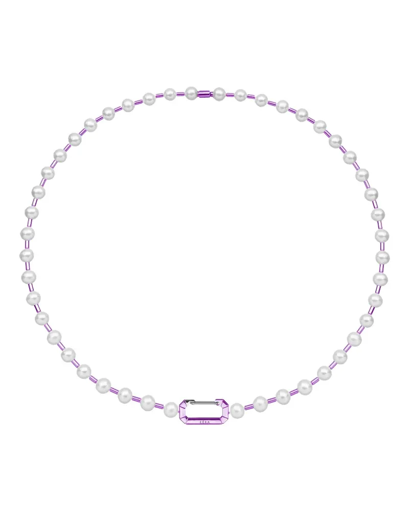 EÉRA 18kt Vita Weißgoldhalskette mit Perle - Violett Violett