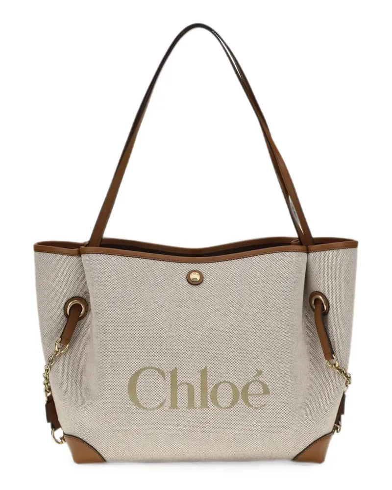 Chloé Clover logo-print shoulder bag - Nude Nude