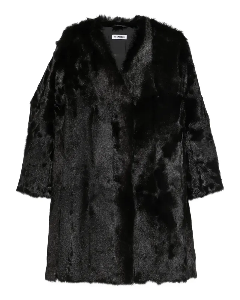 Jil Sander Mantel mit V-Ausschnitt - Schwarz Schwarz