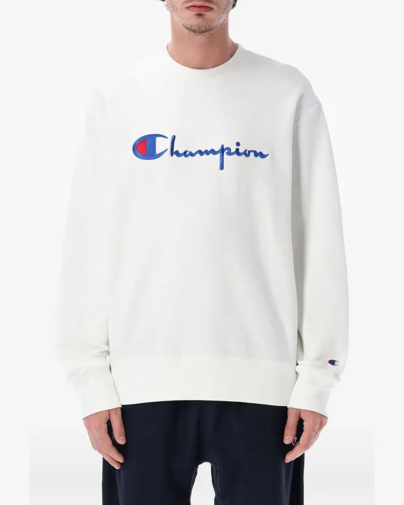 Champion logo-embroidered crew-neck sweater - Weiß Weiß