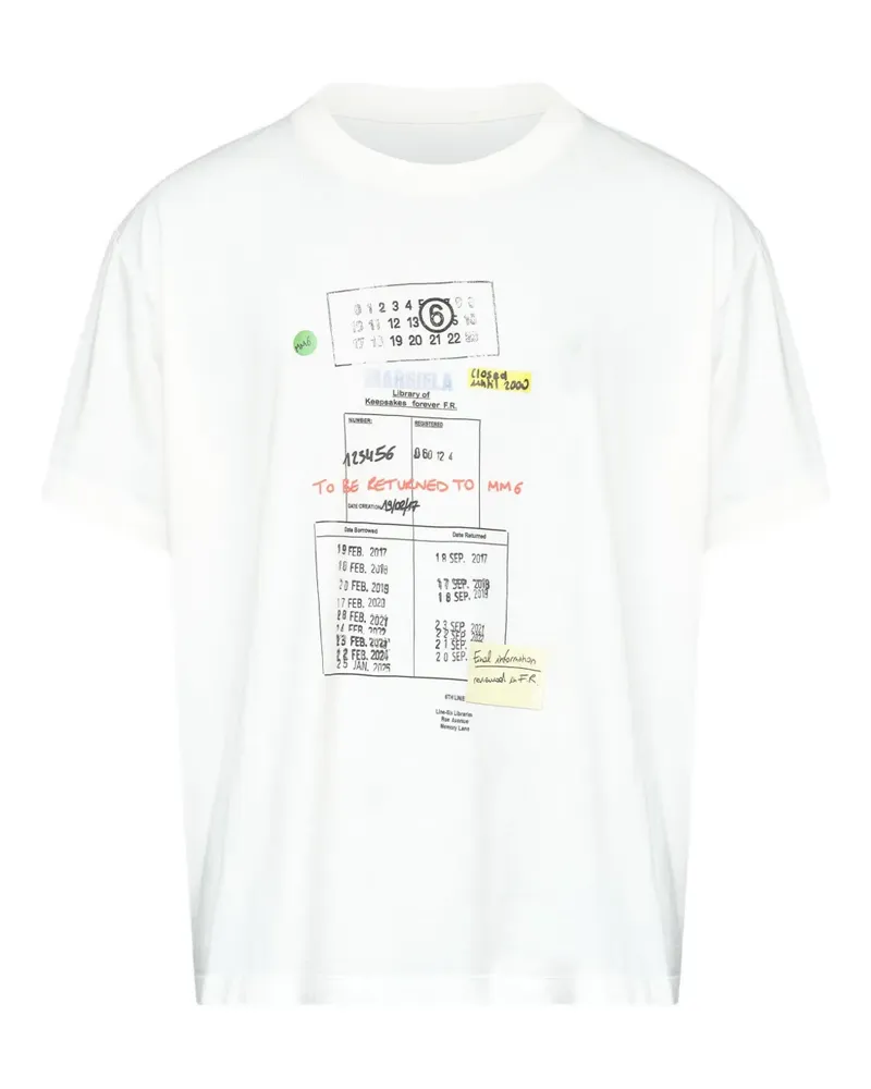 Maison Margiela T-Shirt mit rundem Ausschnitt - Weiß Weiß