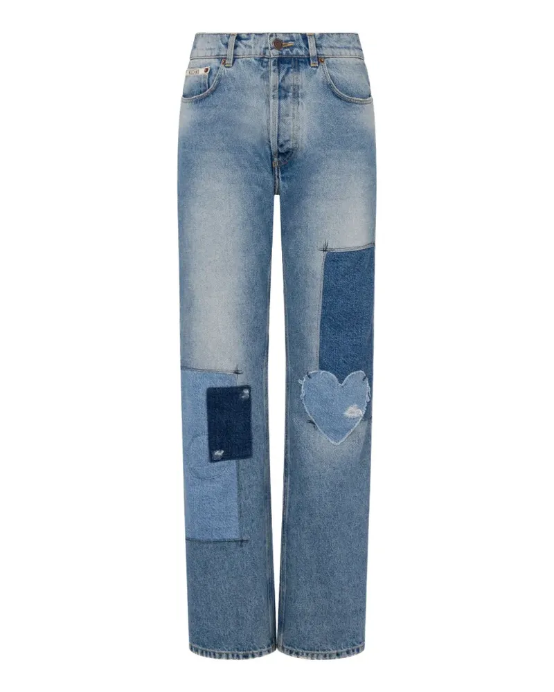 Moschino Gerade Jeans im Patchwork-Look - Blau Blau